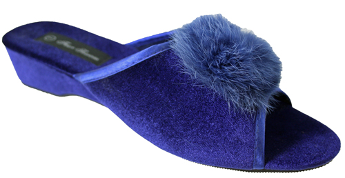 Sleepers Ladies Womens Jewelled Rosette Boa Mule Wedge Heel Slippers Black | eBay