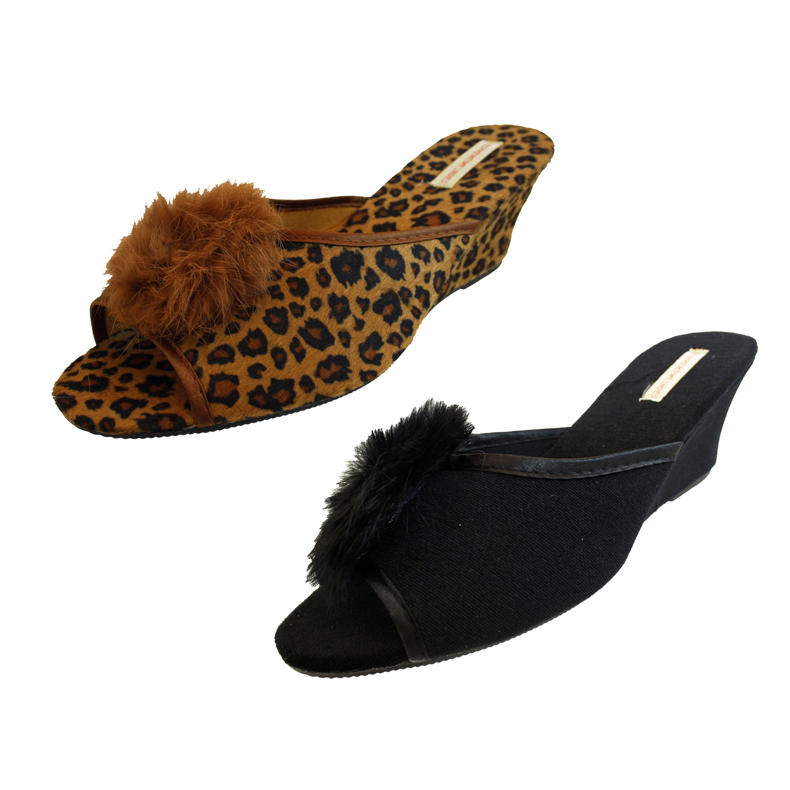 ladies mule slippers with wedge heel